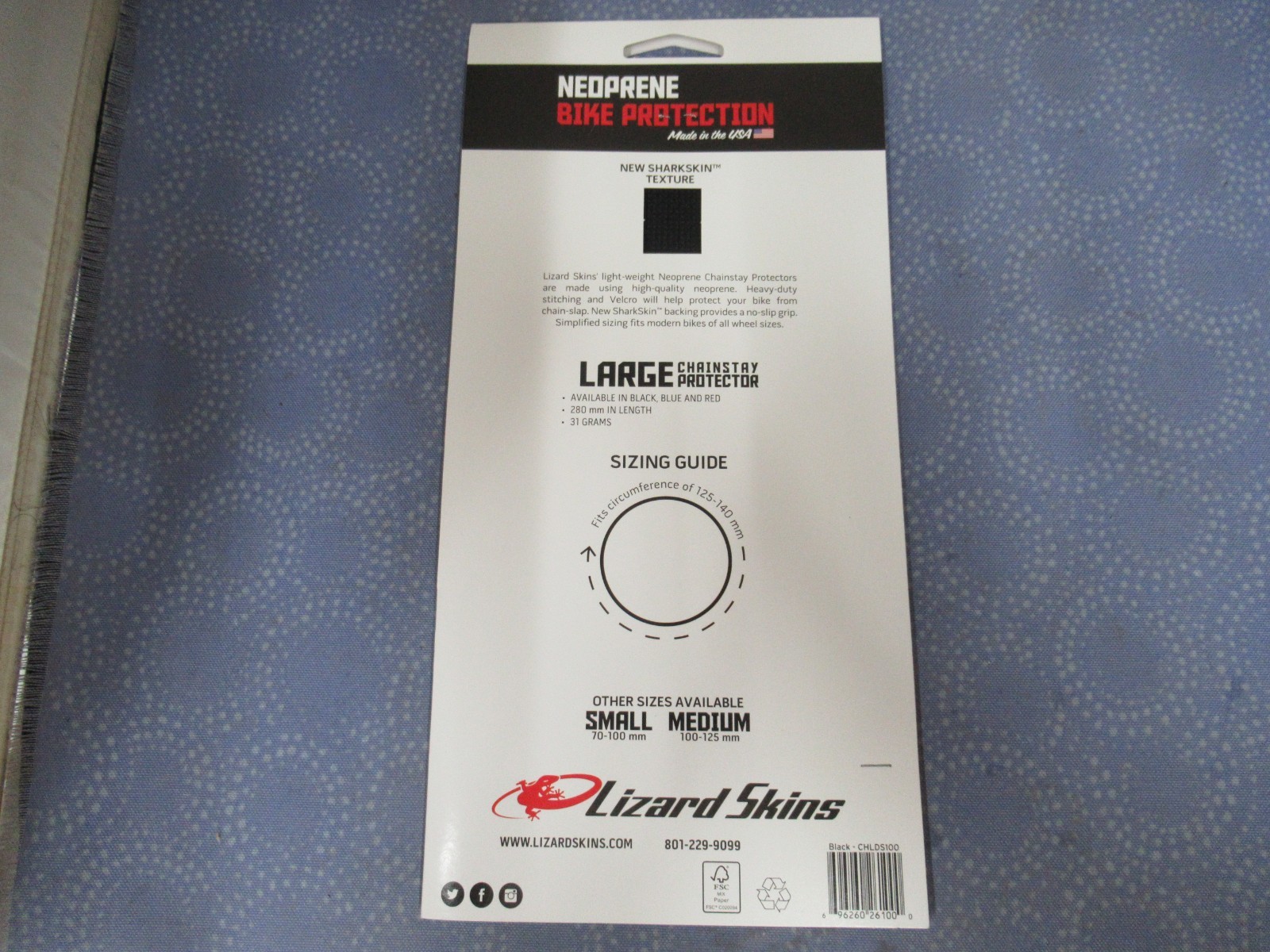 Lizard Skins Neoprene Bike Protection Chainstay Protector Large 280mm Long – New
