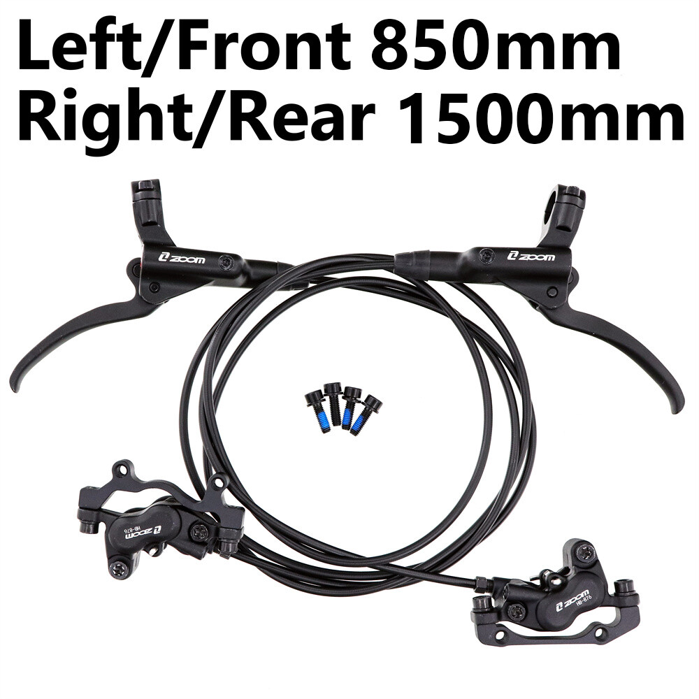 ZOOM HB876 4 Piston Hydraulic Disc Brake Set 850/1500MM MTB Bike Bicycle Black