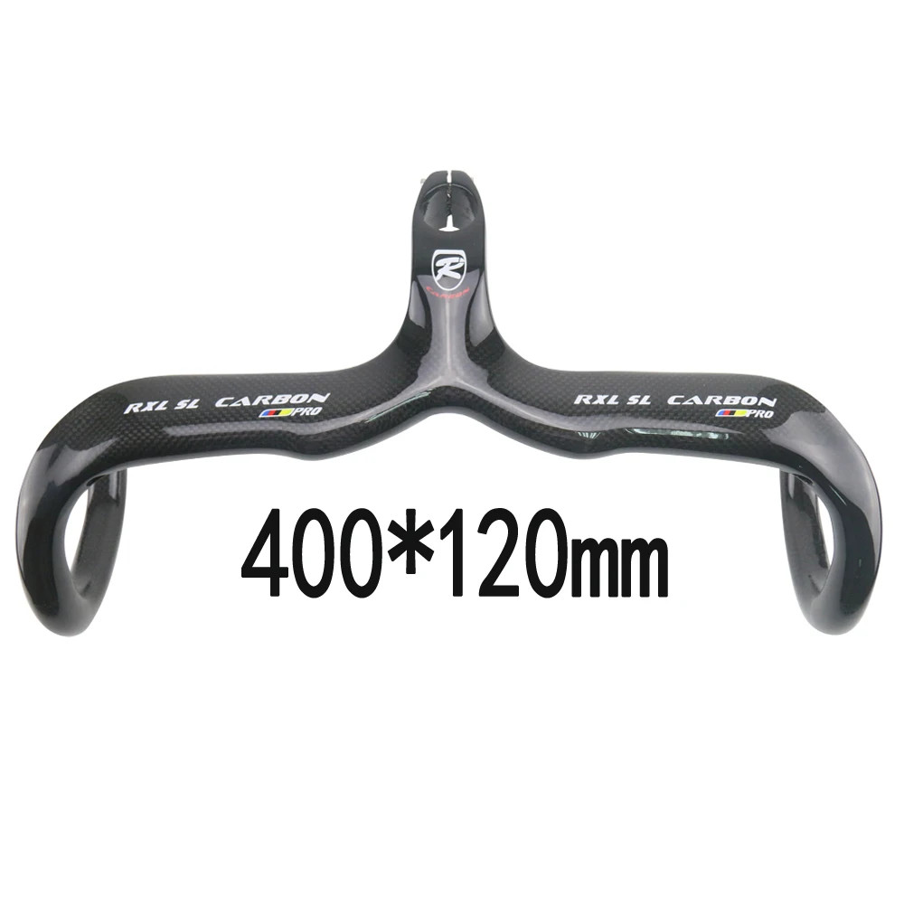 Integrated Carbon Bicycle Handlebar, Road Bike Drop Bar 400mm, 420mm, 440mm