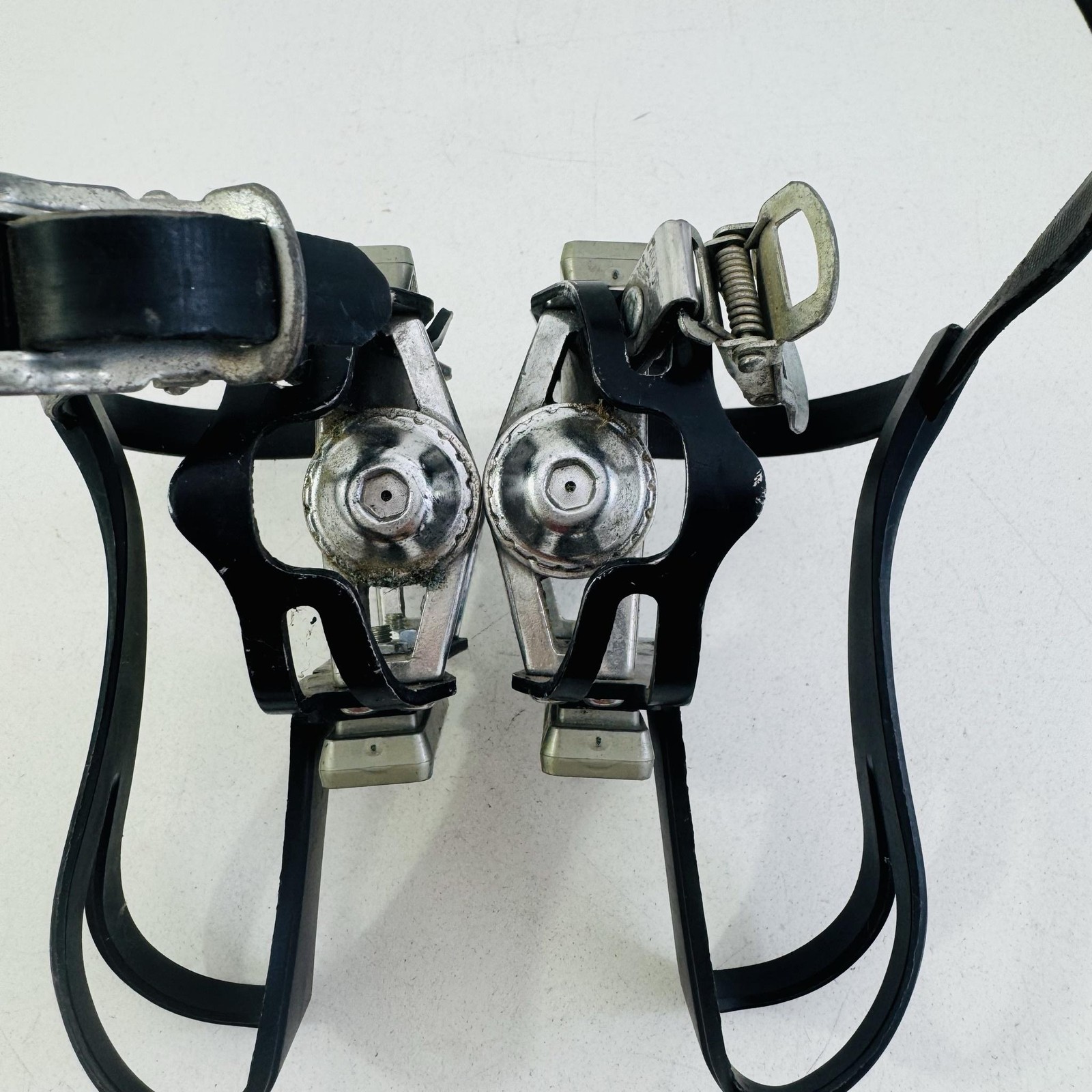 Vintage CatEye RR-0223-EZ SP-100 Platform Bike Pedals Toe Clips 9/16” Black A53