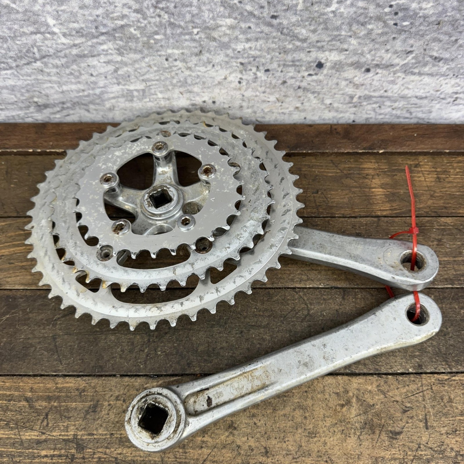 Vintage Sakae SX Crankset 175mm Triple OvalTech 80s Japan Square Taper Oval Ring