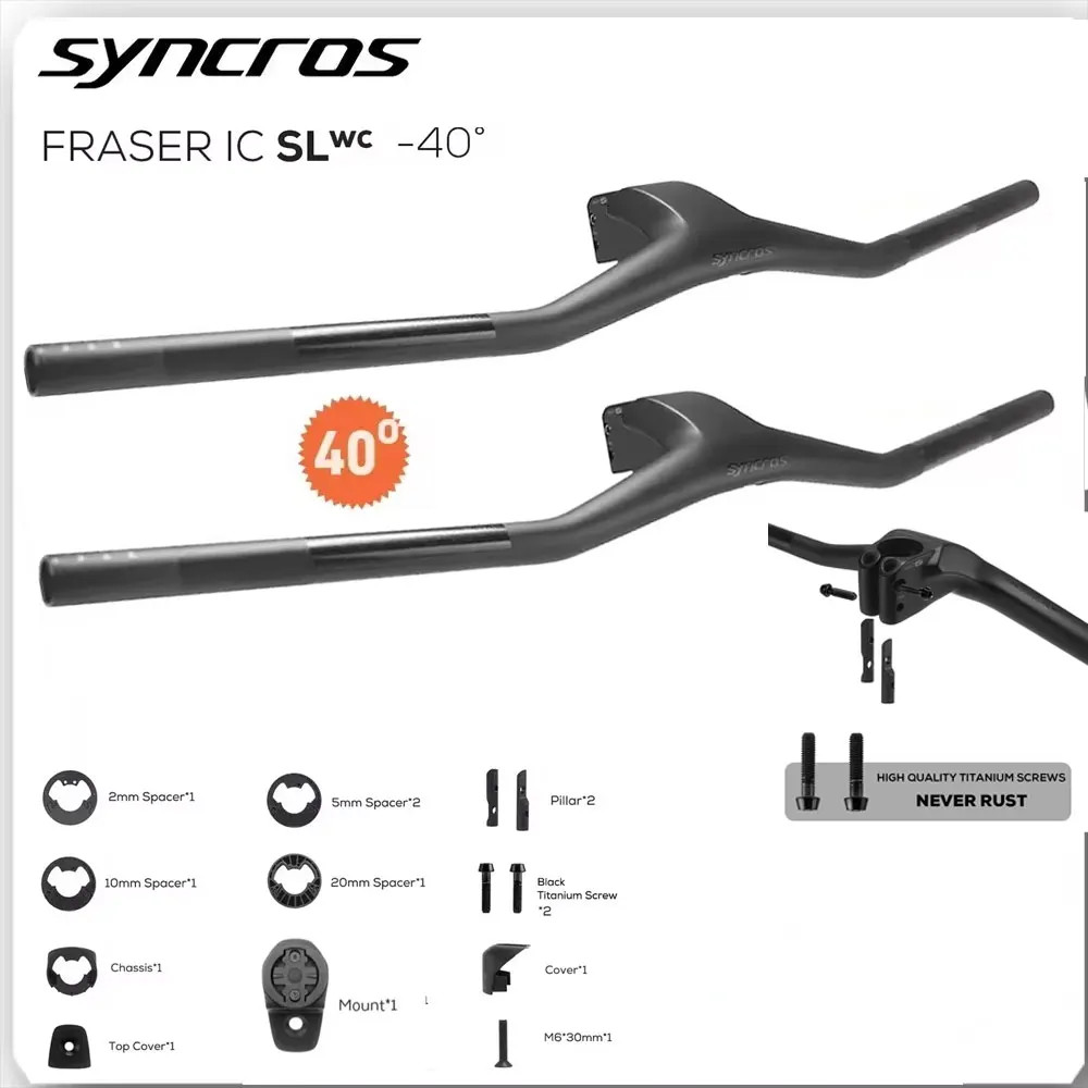 -40 Degrees 740MM Full Carbon Fibre MTB Bicycle Integrated Cockpit Handlebar