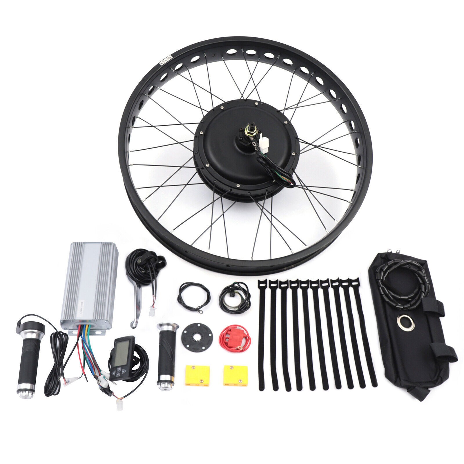 26″ 48V 1500W E bike Fat Tire Bicycle Rear Hub Motor Conversion Snow Wheel Kit
