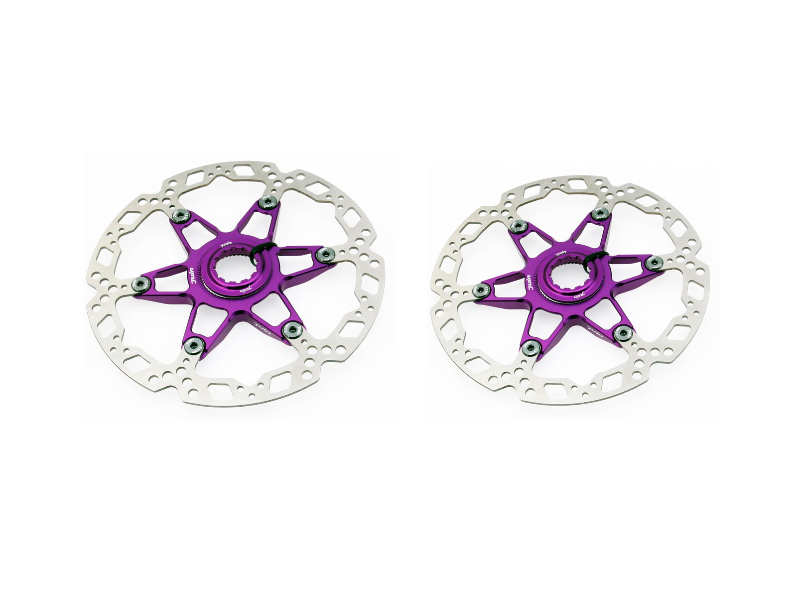 Juin Tech RT01 Purple Centerlock Floating Rotors 160/140mm Pair Road Bike Upgrad