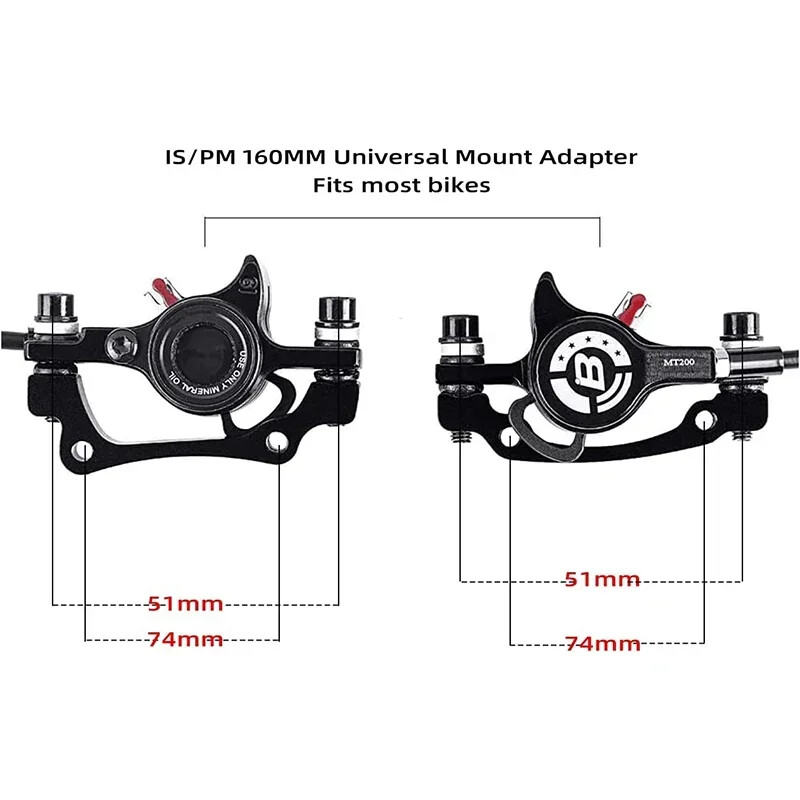 Hydraulic Brake Set 800/1500mm Mountain Bike Disc Brake Set 160mm Brake Rotor