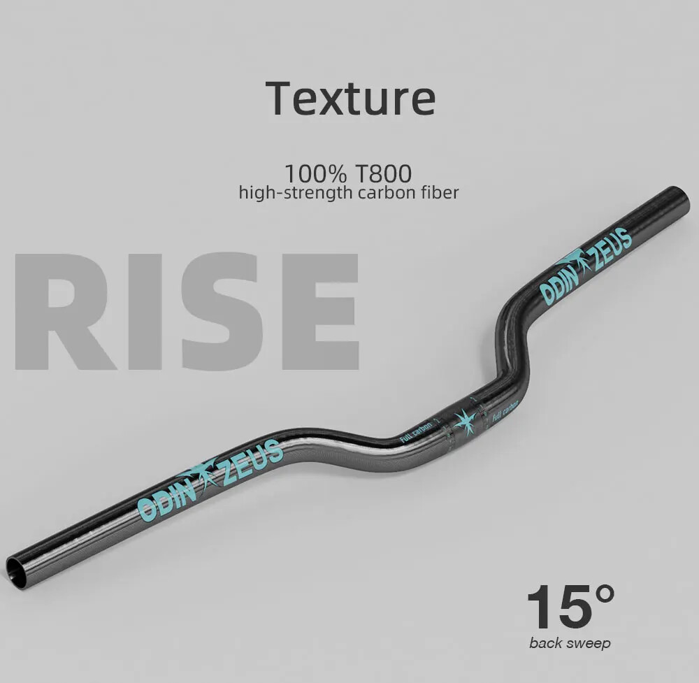 MTB Bicycle Handlebar Full Carbon Fiber Riser Bar 580-720mm Diameter 31.8/25.4mm