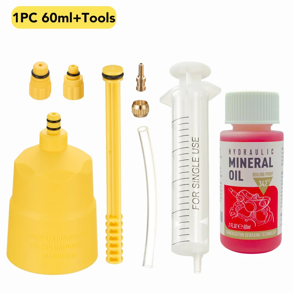 60ml Bike Hydraulic Brake Mineral Oil Bleed Kit Shimano Tektro SRAM Nutt MTB