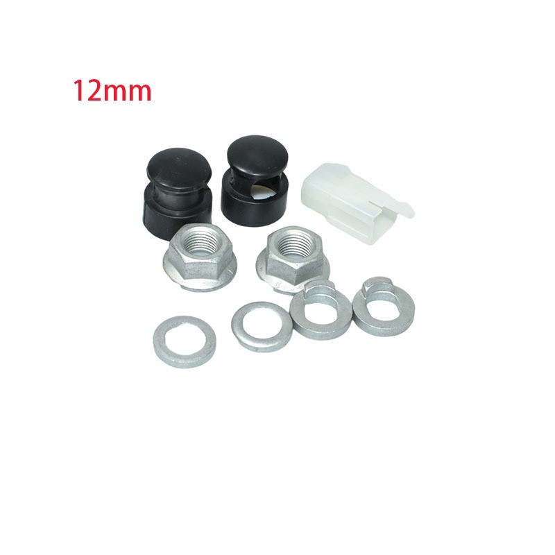 Lock Nut Washer Nut Cover Set for 12mm 14mm E-Bike Hub Motor Axle Carbon Steel