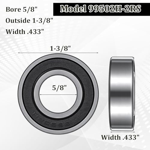 4 PCS Bearings 5/8″ ID x 1-3/8″ OD x 0.433″ Thick Double Rubber Seals and Pre