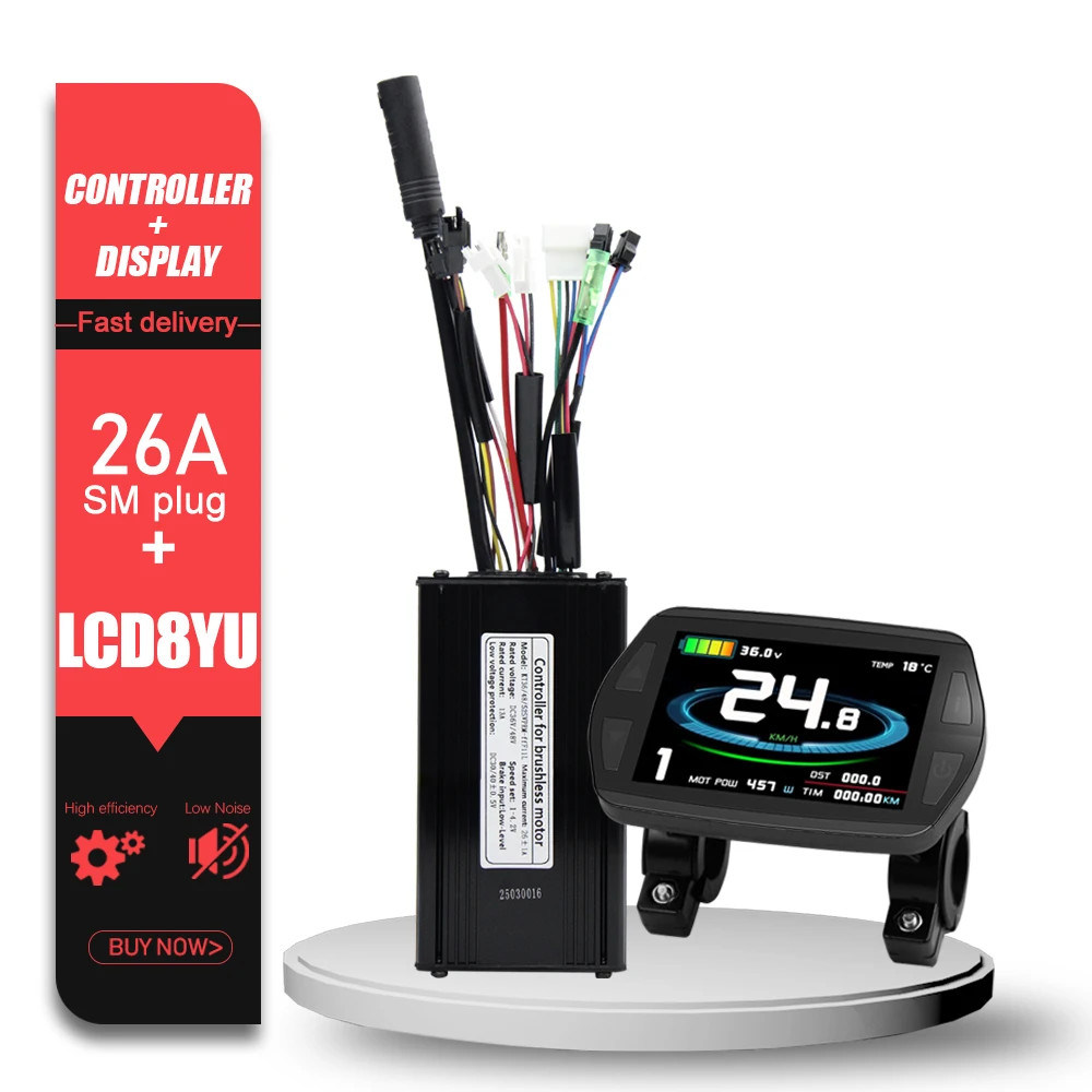 E-bike Controller 36V 48V 52V 26A Waterproof Sinewave Controller 500W 750W
