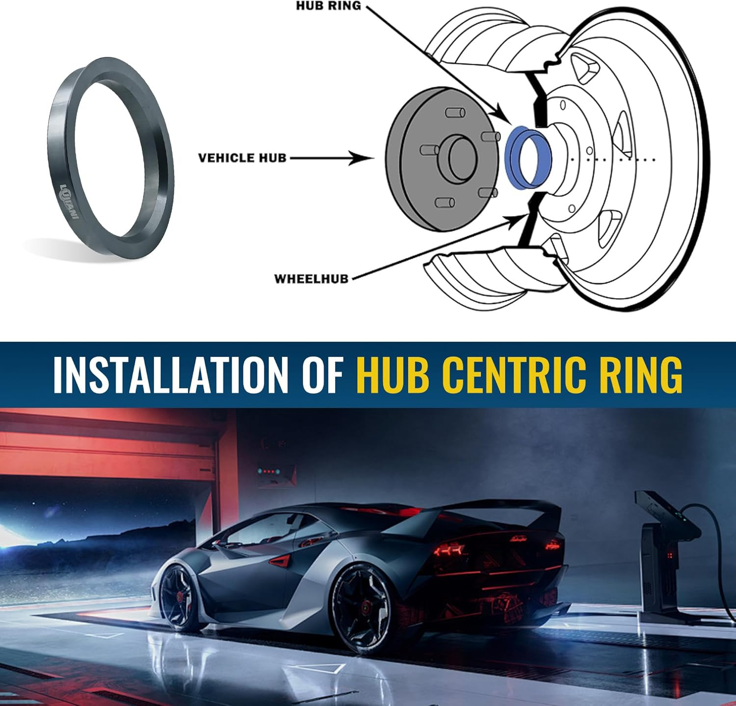 4 Pack Hub Centric Rings 60.1mm to 73.1mm Aluminum Wheel Adapter Hubrings