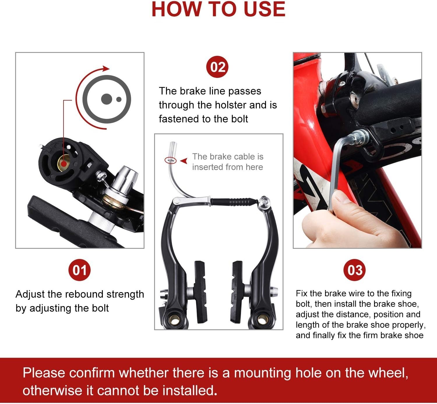 Mountain Bike Brakes Set – 2 Pairs + Accessories