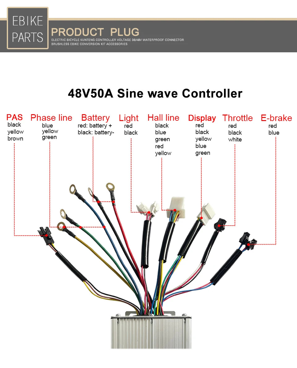 KT-50A E-Bike Controller 2000W 3000W Brushless Motor for KT Series Display