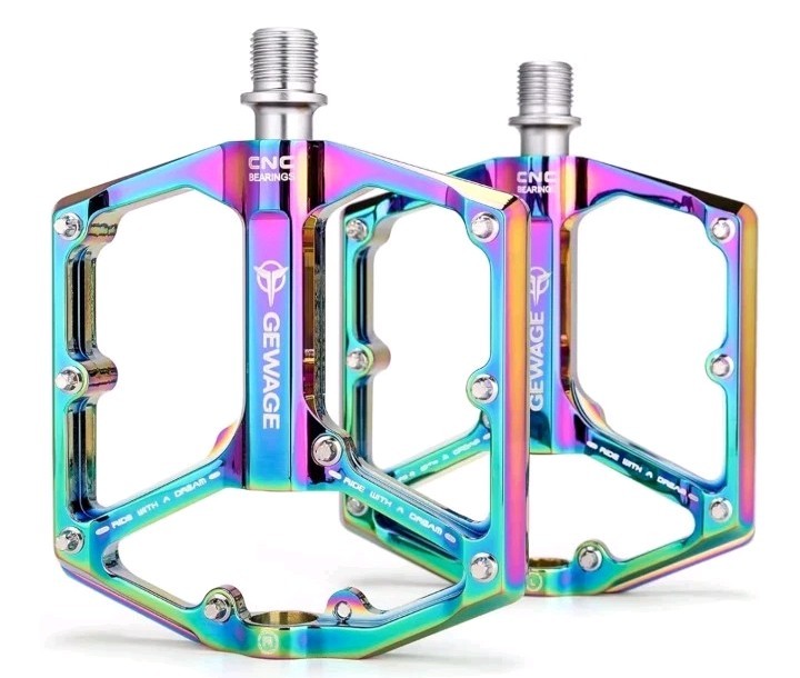 Gewage GE-324 Multicolor Alloy Flat Platform Bicycle Pedals