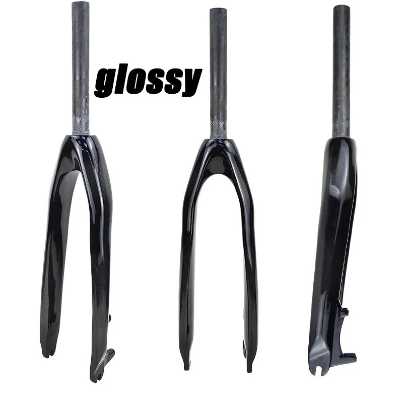 Carbon Fiber Folding MTB Front Fork 20 24er Straight Tapered Tube Disc Brake