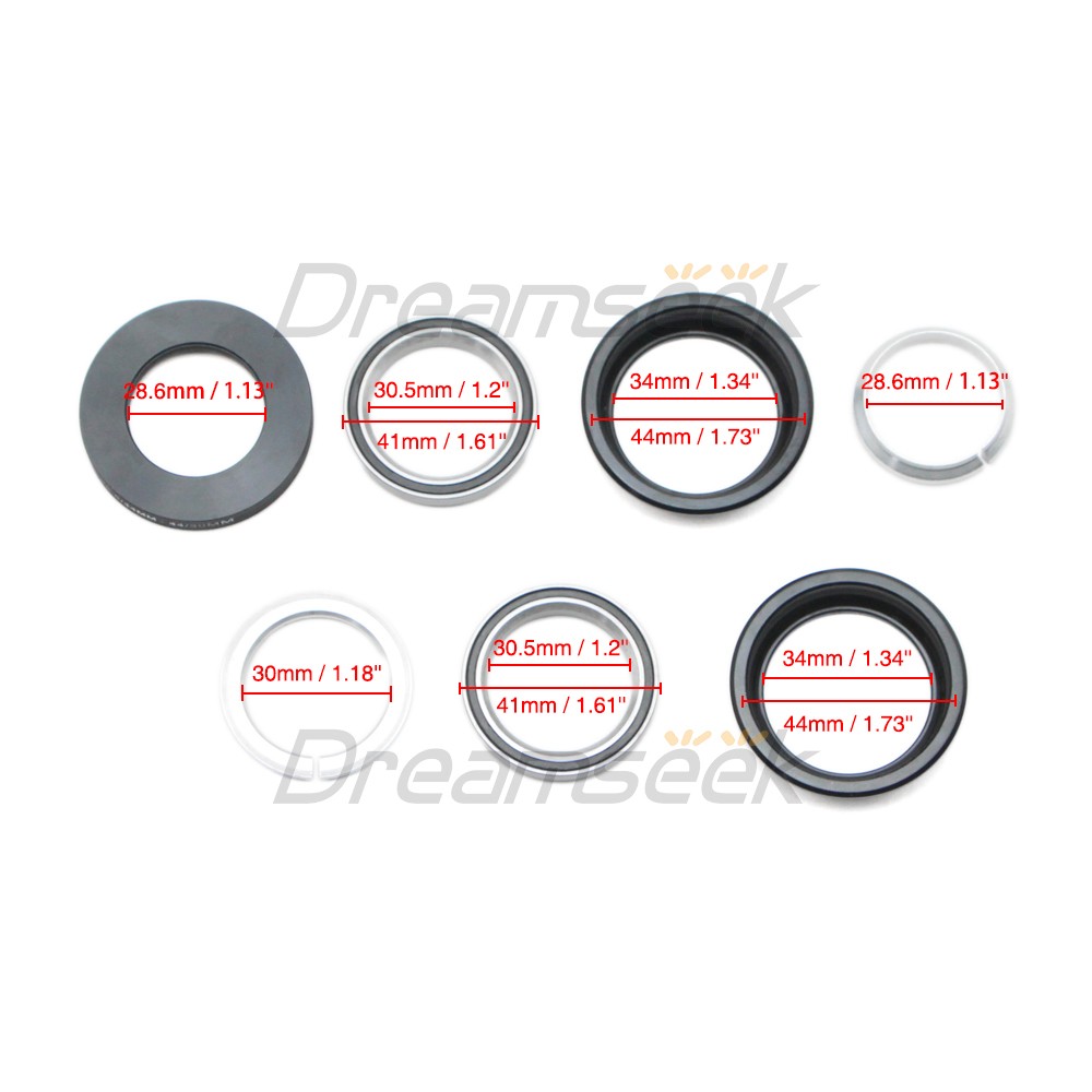 Bicycle Headset Bike Threadless External Bearing Fork Stem Steerer Cap Folding
