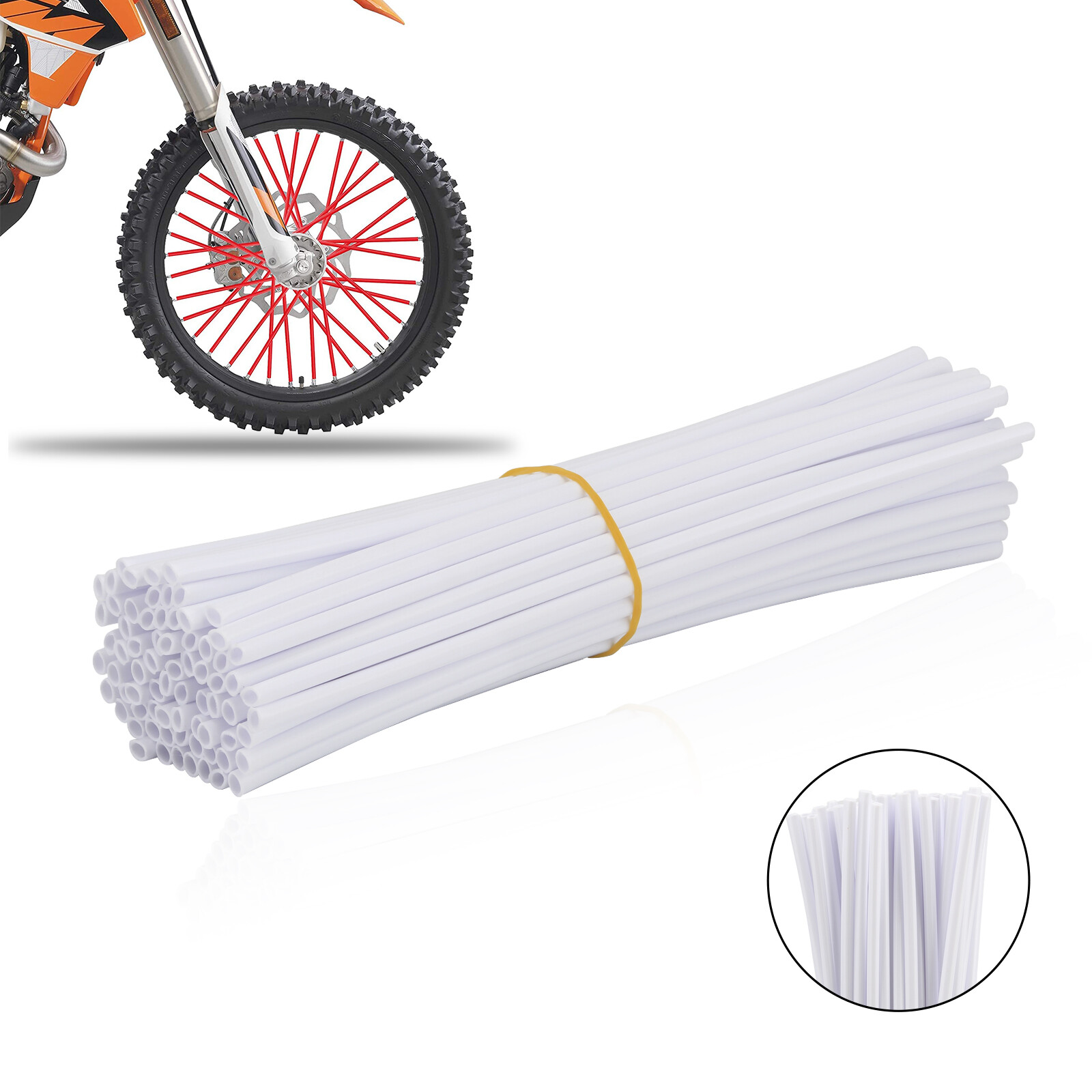 72Pcs Motorcycle Dirt Bike Spoke Skins Covers Wraps Wheel Rim Guard Protector