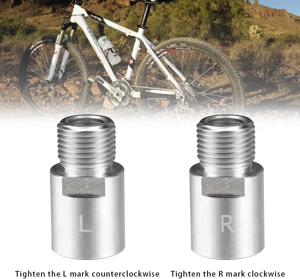 1 Pair Bicycle Pedal Extenders Chrome-Molybdenum Steel Pedal Adapter Fit 9/16 In
