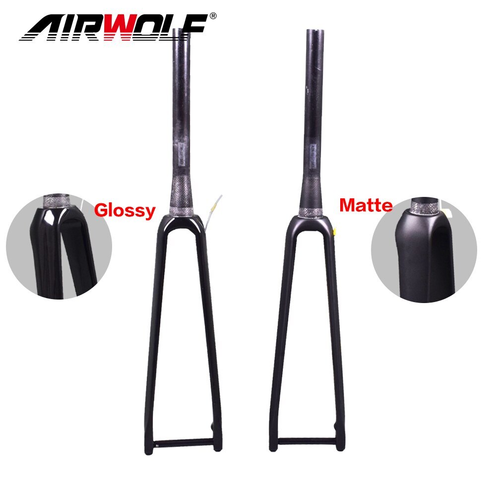 Carbon Fiber Cyclocross Bike Fork External Cable Routing Road Bike Rigid Fork