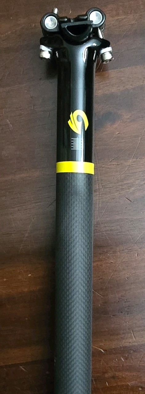 Bike Seat Post 31.6x400mm Saddle Post Seat Tube Matte Black Gloss Black Yellow