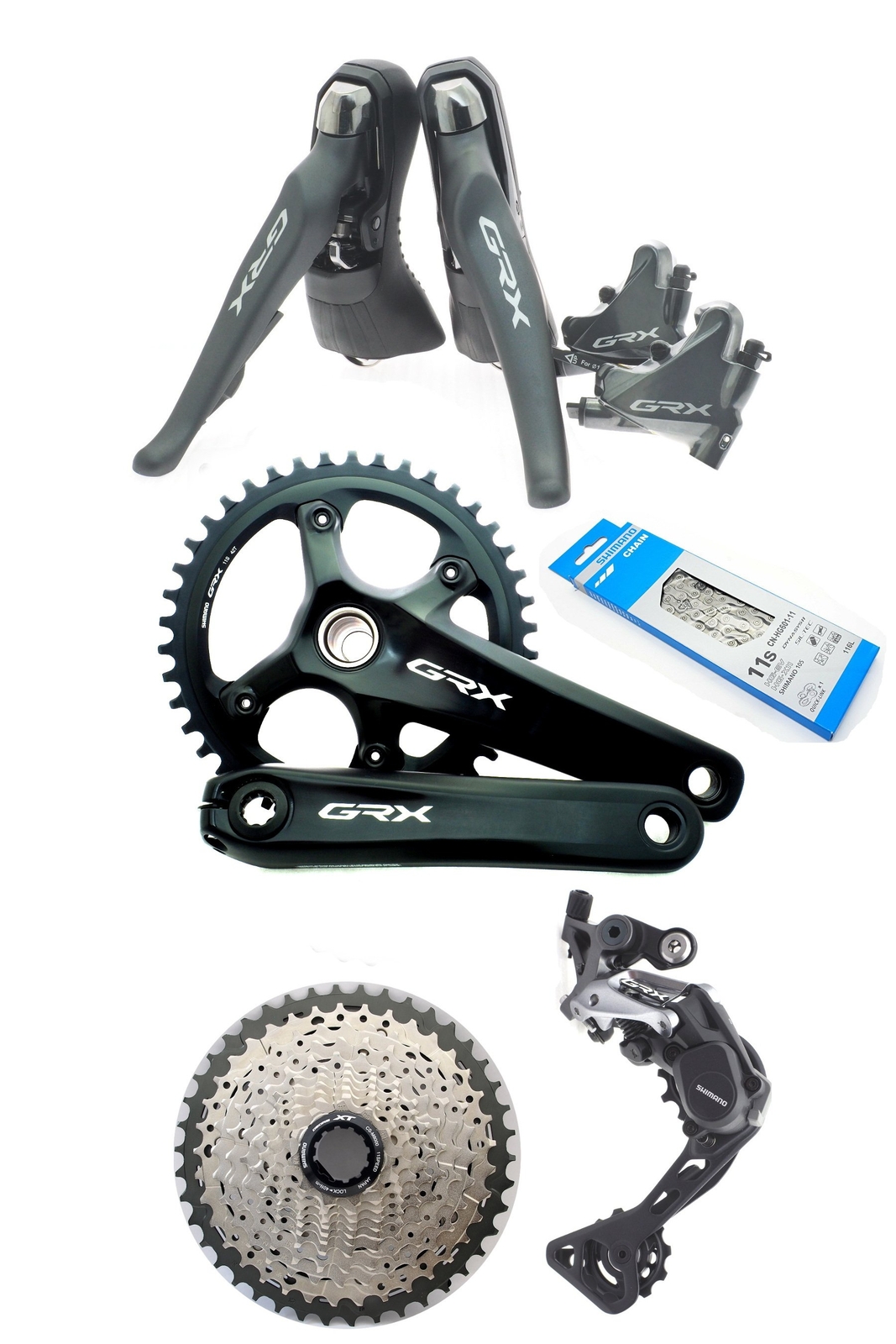Shimano GRX 1×11 FC-ST-RX810-LA RD-RX812 w/Dropper Post Lever DISC Brake READ!