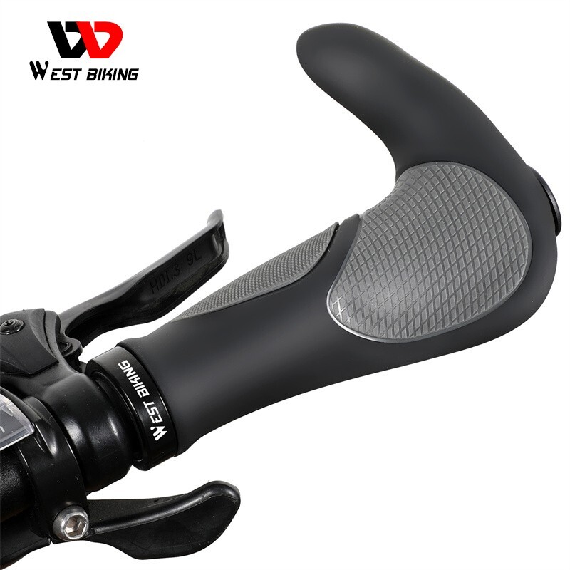 WEST BIKING Bike Grips Rubber Ergonomic Lock-on Bicycle Handlebar Bar Ends Plugs