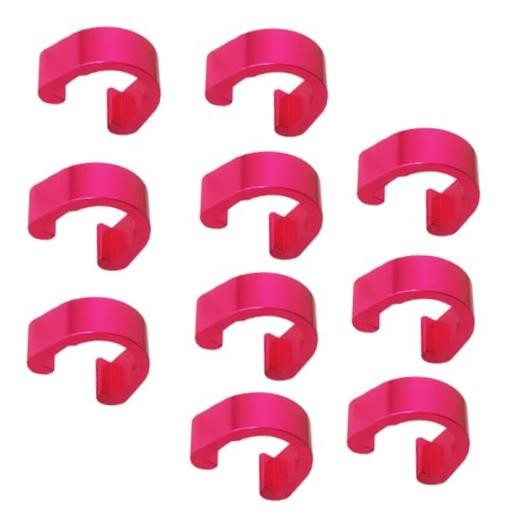 8 Colors C-Clips Clamps Aluminum Alloy Metal U-Clips Buckle MTB BMX 10 pcs Pink