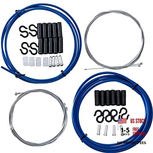 2-in-1 Universal Bike Brake & Shifter Cable Kit | High-Carbon Steel Blue