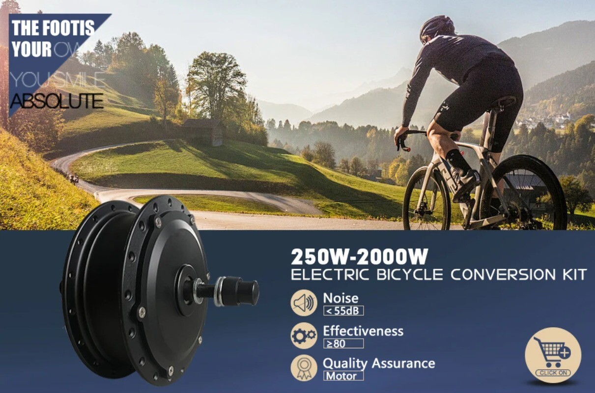 48V 1000W Brushless Non-gear Front Rear Hub Motor Wheel MTB Ebike Conversion Kit