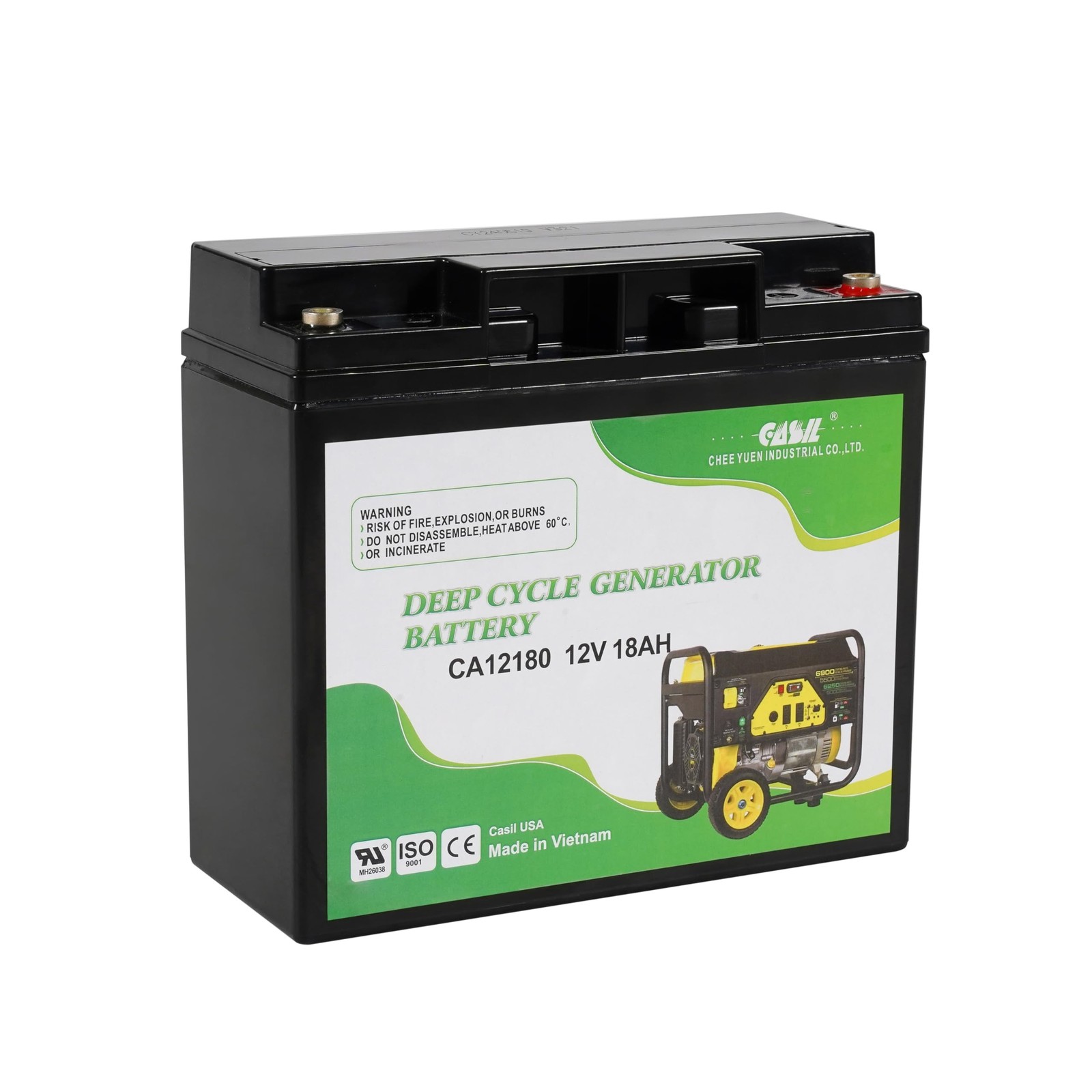 Casil 12V 18Ah Deep Cycle Generator Battery – Reliable Replacement for Cha