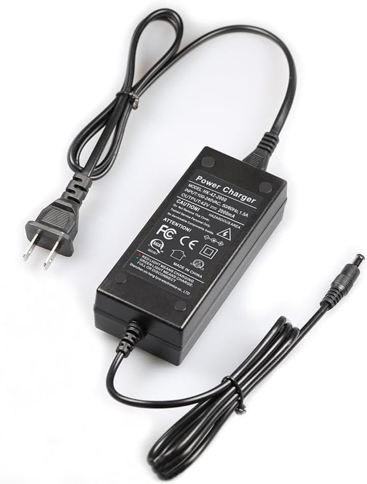 Reliable 42V 2A Power Adapter for 36V Electric Bike Charging – Indicator Light
