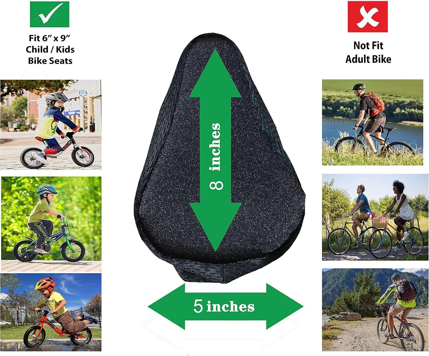 Child’s 8×5 Inch Comfort Gel-Bike Seat Cover – Easy Installation & Secure Fit