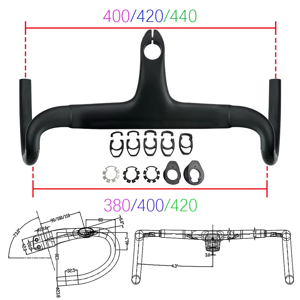 Carbon Internal Cable Routing Road Bike Mountain Integrated Handlebar Washer