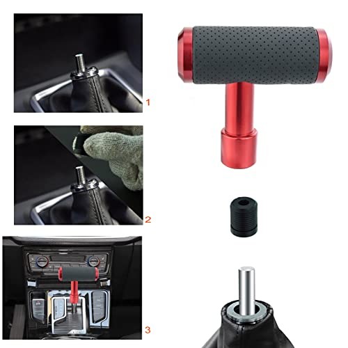 Shifter Knob, Gear Shifting Lever Stick Shift Handle Head Type T Gear Red
