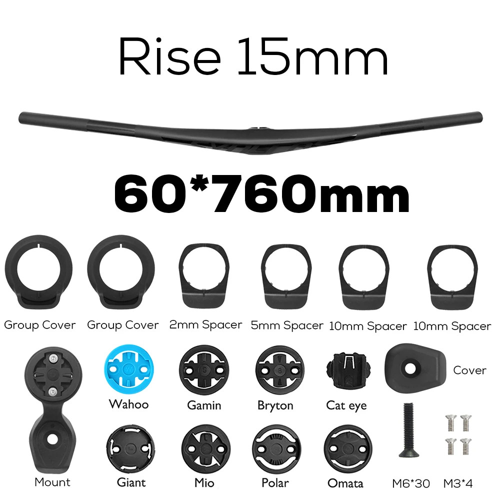Carbon Integrated Cockpit MTB Handlebar 40mm/50mm/60mm 28.6mm with Mount