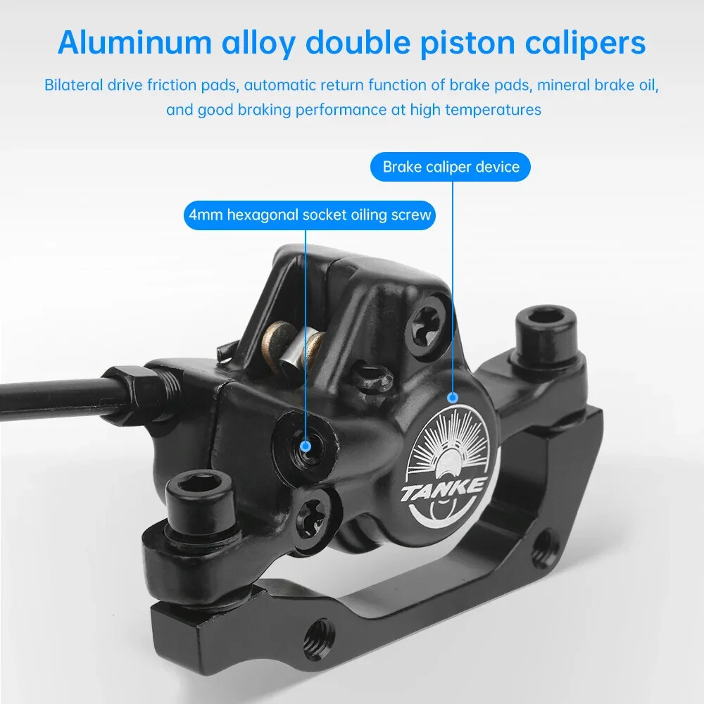 MTB 2 Piston Hydraulic Disc Brake XC Trail Calipers Metal Pad Oil Pressure Brake