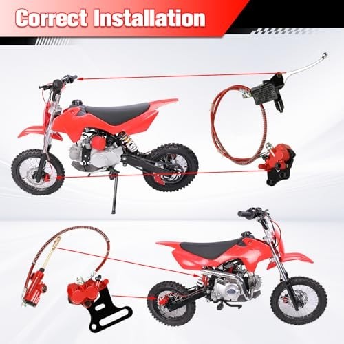 Pit Bike Front & Rear Hydraulic Disc Brake Caliper Assembly Red