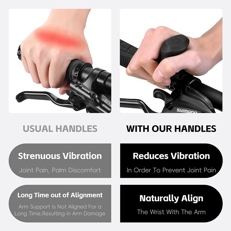 WEST BIKING MTB Bike Handle Bar Ends Ergonomic Bicycle Rest Handlebar 22.2mm