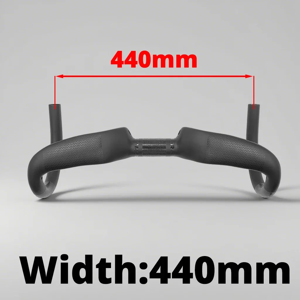 30mm Rise Carbon Fiber Gravel Road Bike Handlebar 400-440mm Internal Cable