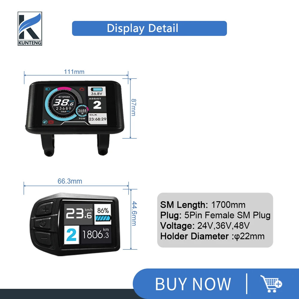 36V 48V 3 Model Sine Wave Controller 17A 26A 30A Display SM / WP Plug for E-bike