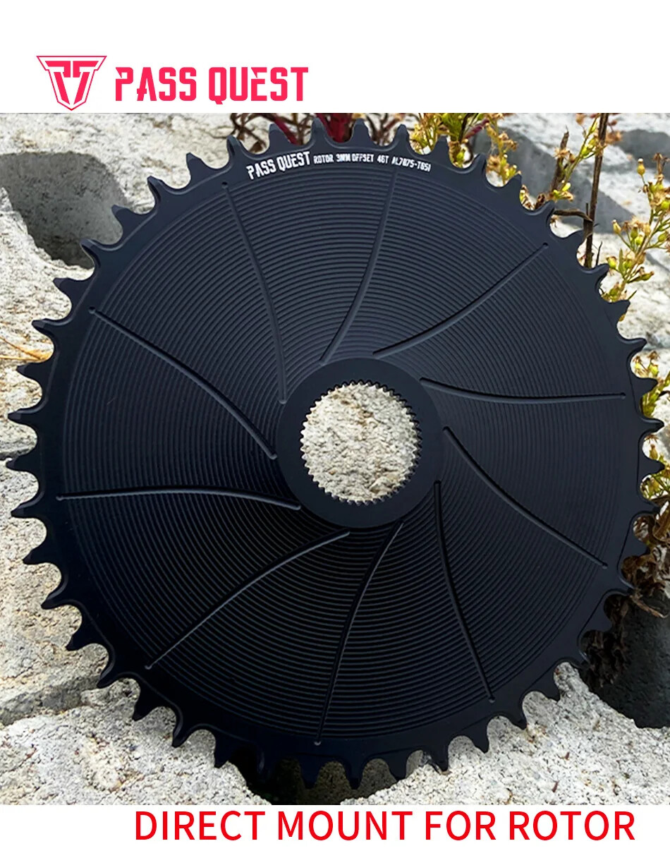 PASS QUEST Rotor Gravel Bike 3mm Offest AERO Round Narrow Wide Chainring