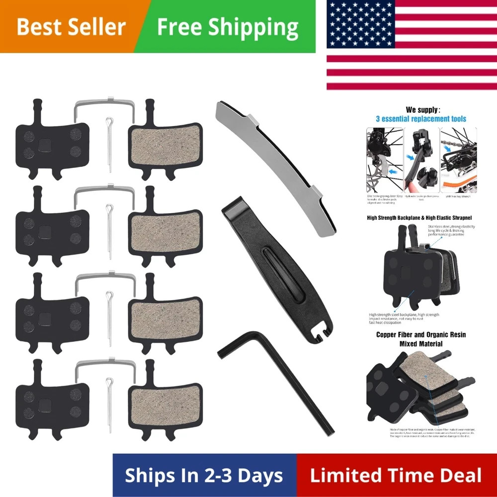 Bicycle Disc Brake Pads for Sram Avid BB7 Juicy 3 5 7 – 2 Pairs (Resin/Sintered)