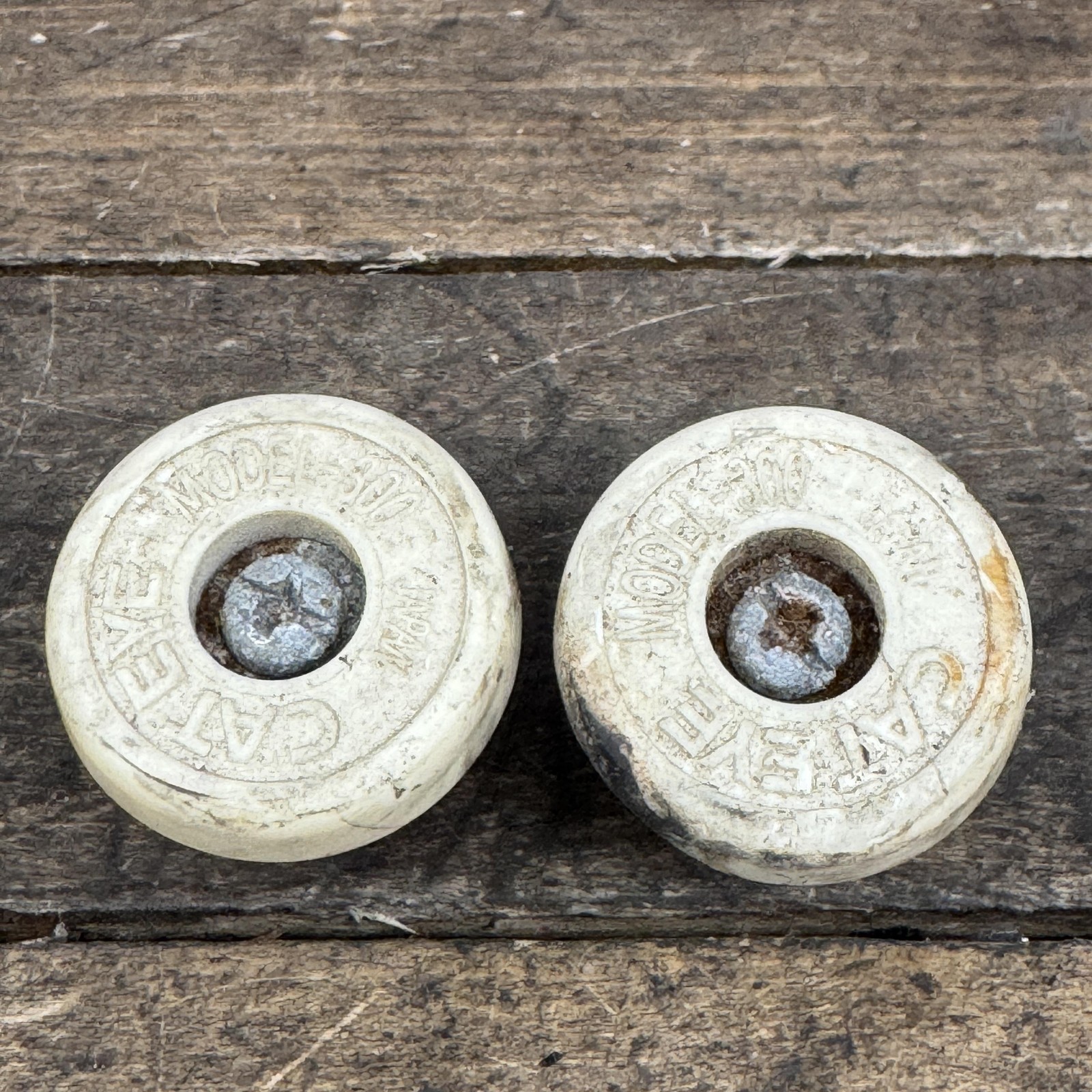 Vintage CatEye Model 300 White Handlebar Bar End Plugs Pair Japan MTB Road Bike
