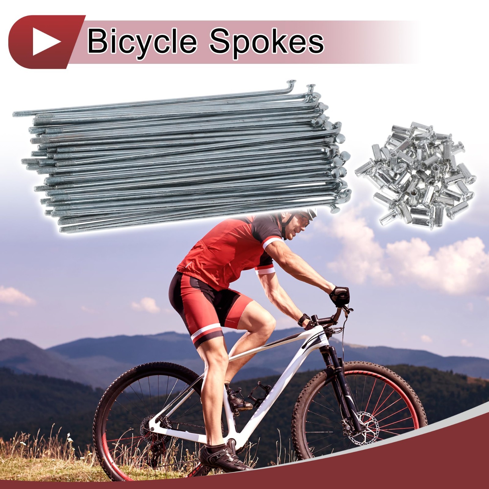 48 Set 10G Bicycle Spokes – J Bend Carbon Steel Galvanized Wheel Spokes Silver T