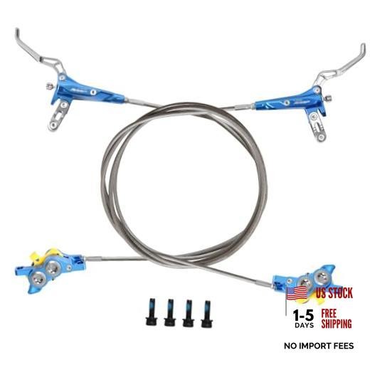 Hydraulic Disc Brake Set, Left Front 1110mm & Right Rear 1610mm, 4 Piston Blue