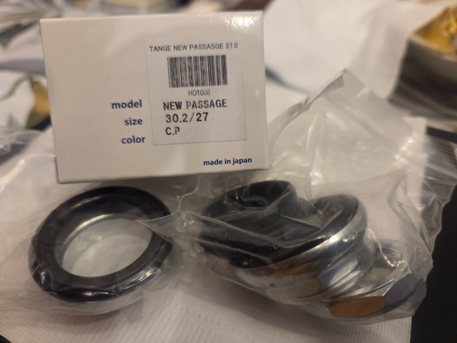 Tange-Seiki Passage New 1″ Threaded Headset: 27.0mm Crown Race Chrome