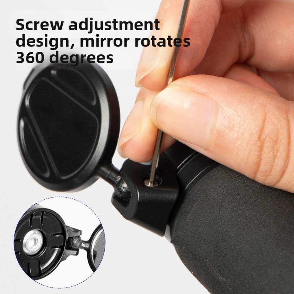 Bicycle Rearview Mirror Set for 2 pcs Black Plastic Frame Clear 30mm for acrylic