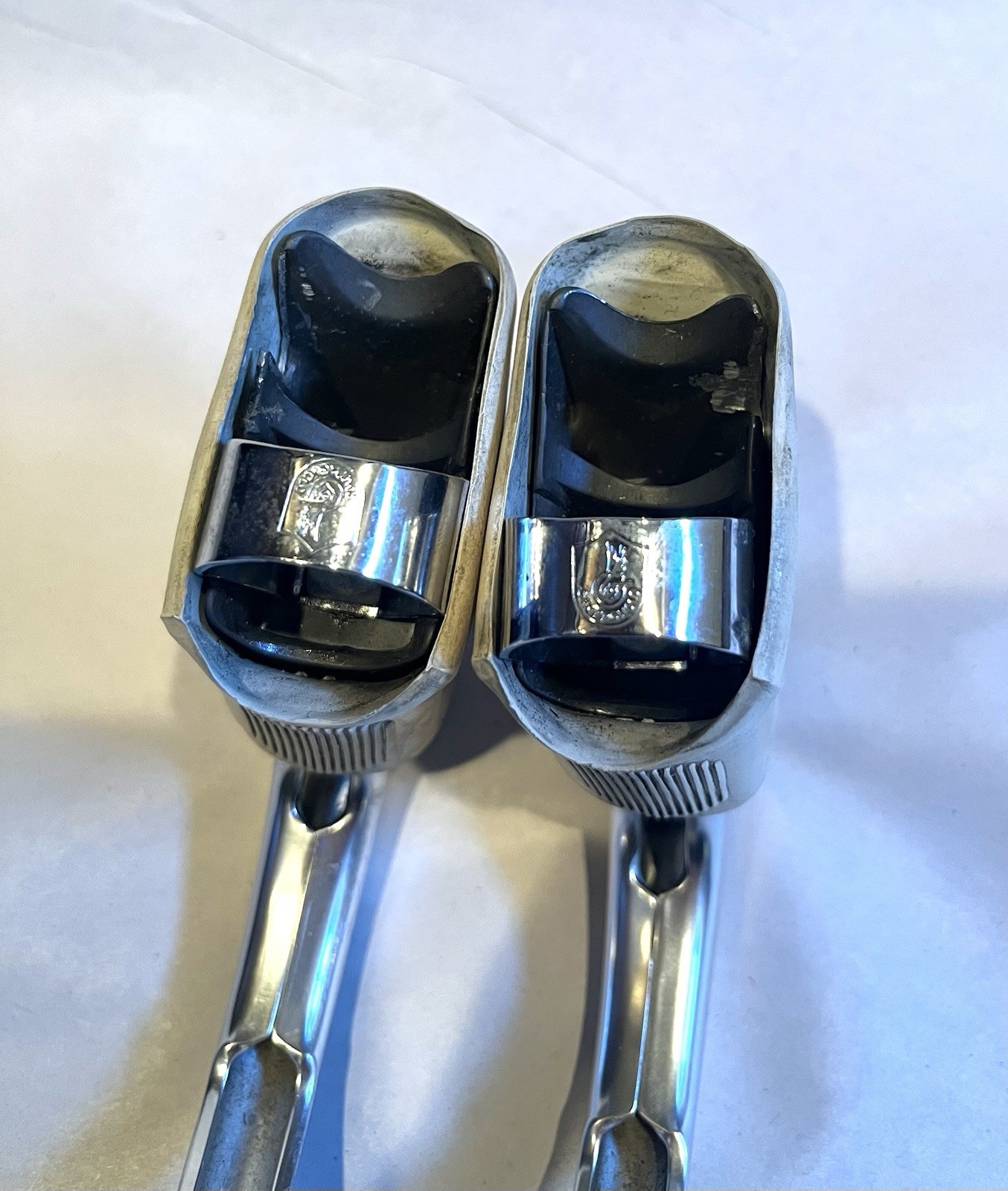 Vintage Campagnolo C-Record Road Drop Bar Brake Levers 23.8mm White Hoods