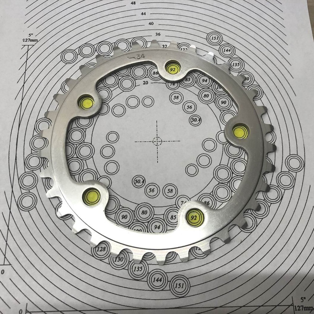 Vintage 34 Tooth Aluminum Chainring 92mm BCD / New Old Stock Chainring 34T/92BCD
