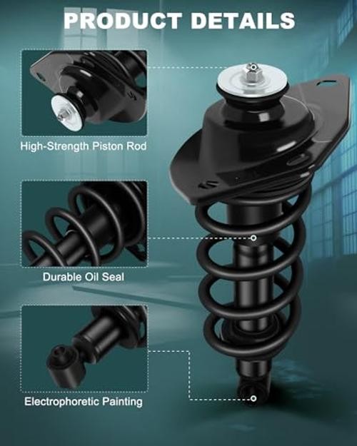 Rear Pair Complete Struts Spring Assembly Shock Absorber Compatible with 2010